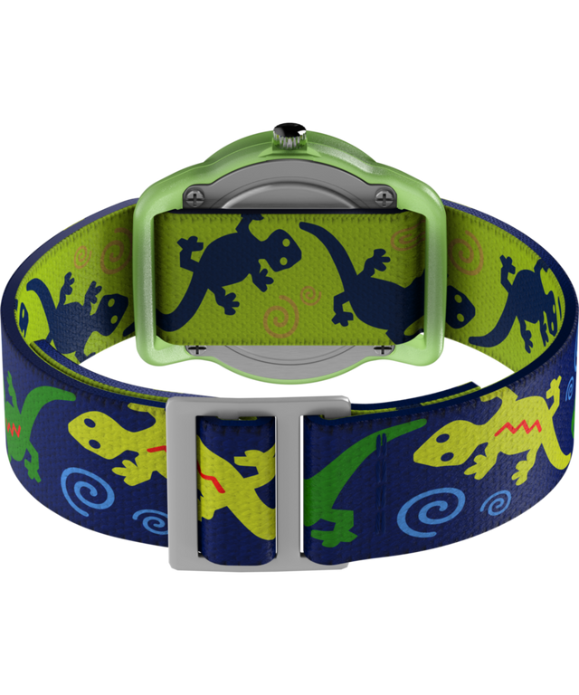 T72881 TIMEX TIME MACHINES® 29mm Green Gecko Elastic Fabric Kids Watch Caseback with Attachment Image