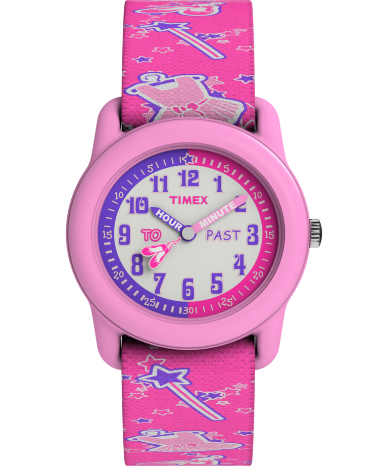 T7B151 TIMEX TIME MACHINES® 29mm Pink Ballerina Elastic Fabric Kids Watch Primary Image