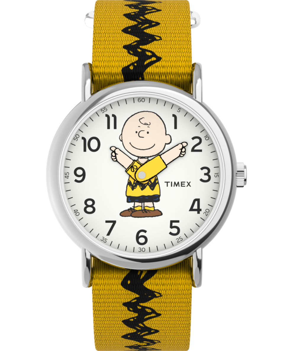 TW2R41100 Peanuts® x Timex Charlie Brown 38mm Fabric Strap Watch Primary Image