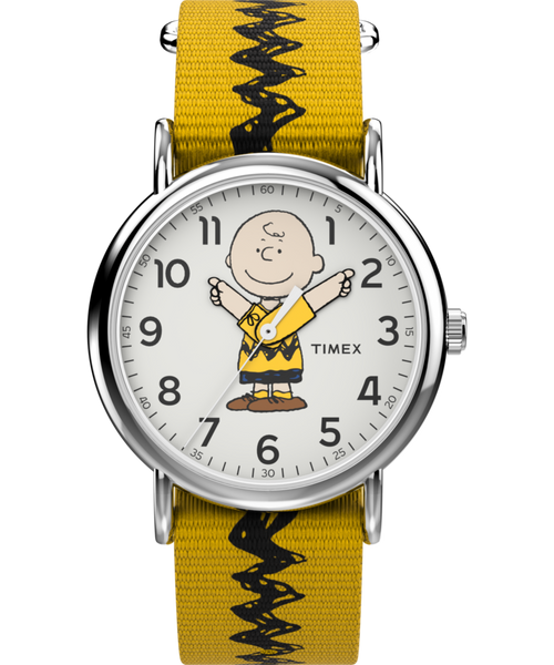 Timex x Peanuts Charlie Brown 38mm Fabric Strap Watch - TW2R41100 | Timex EU