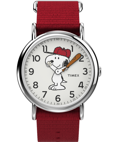 TW2R41400 Peanuts® x Timex Snoopy 38mm Fabric Strap Watch Primary Image