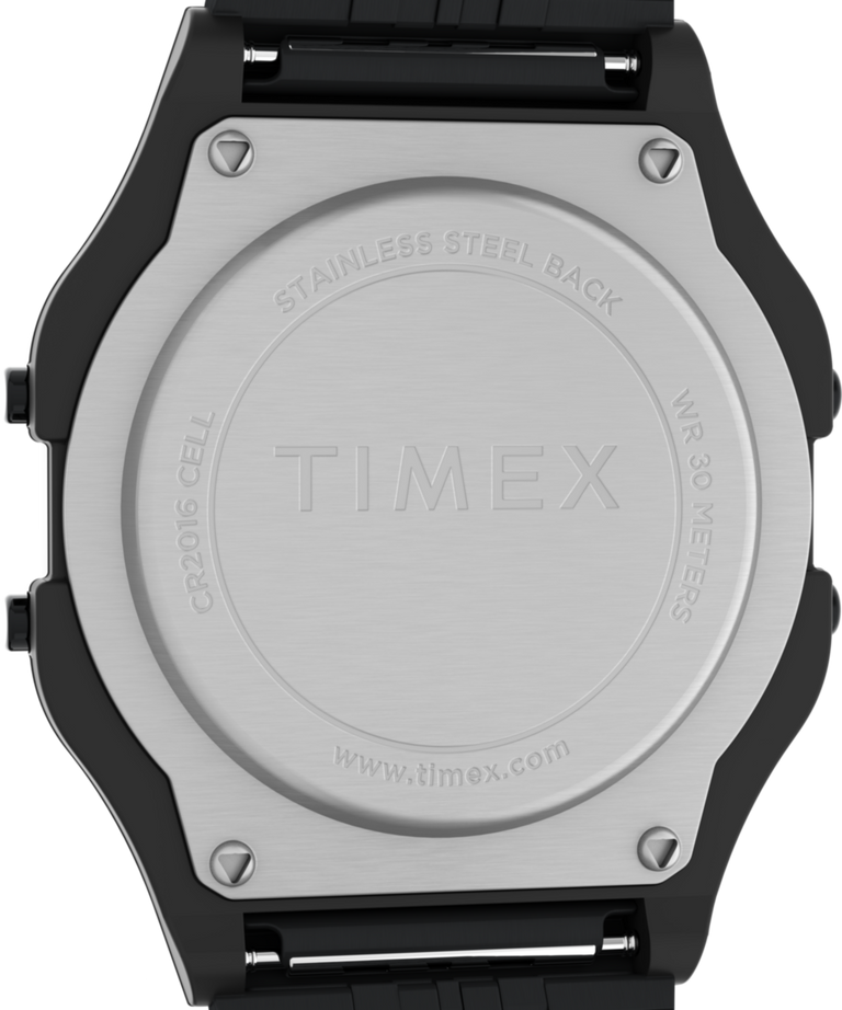 TW2R79400 Timex T80 34mm Stainless Steel Bracelet Watch Caseback Image