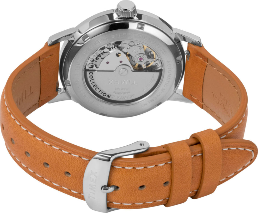 TW2U38400 Marlin® Automatic 40mm Leather Strap Watch Caseback Image