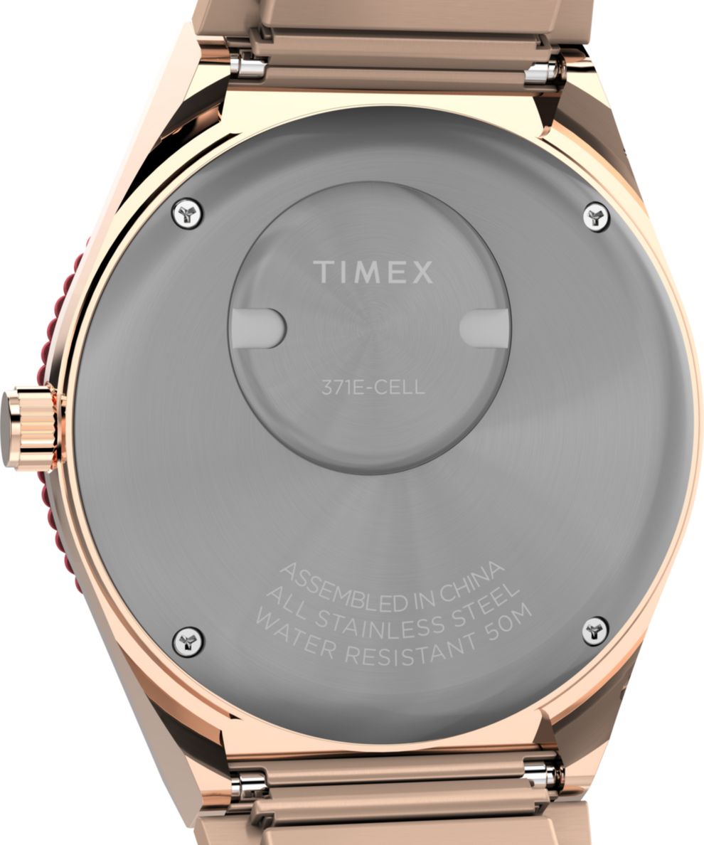 Q Timex Malibu 36mm Stainless Steel Expansion Band Watch