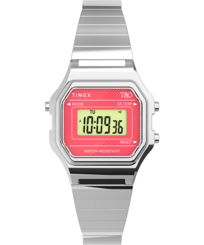 TW2U94200 Timex T80 Mini 27mm Stainless Steel Expansion Band Watch Primary Image