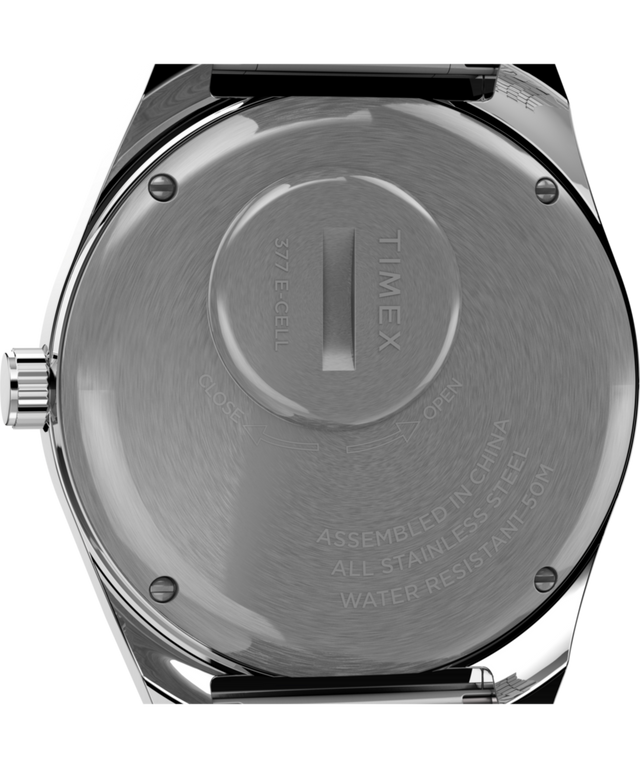 TW2U95400 Q Timex Reissue Falcon Eye 38mm Stainless Steel Bracelet Watch Caseback Image