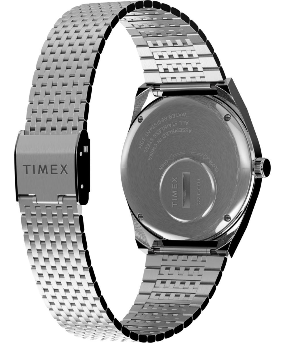 TW2U95400 Q Timex Reissue Falcon Eye 38mm Stainless Steel Bracelet Watch Caseback with Attachment Image