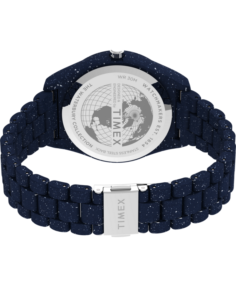 TW2V37400 Waste More Time Watch Timex Legacy Ocean 42mm with Recycled Plastic Bracelet Caseback with Attachment Image