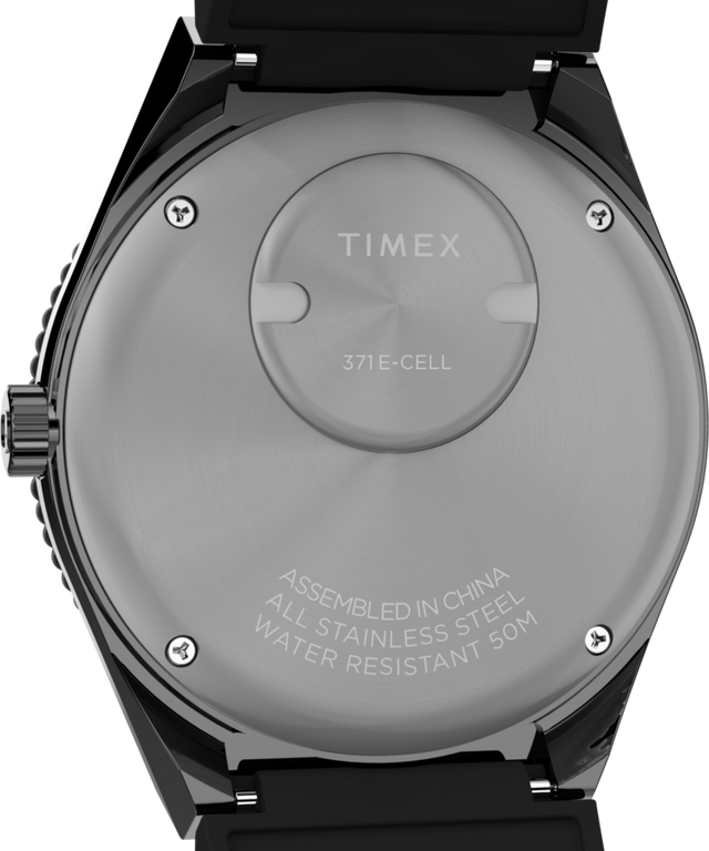 TW2V38200 Q Timex GMT 38mm Synthetic Rubber Strap Watch Caseback Image