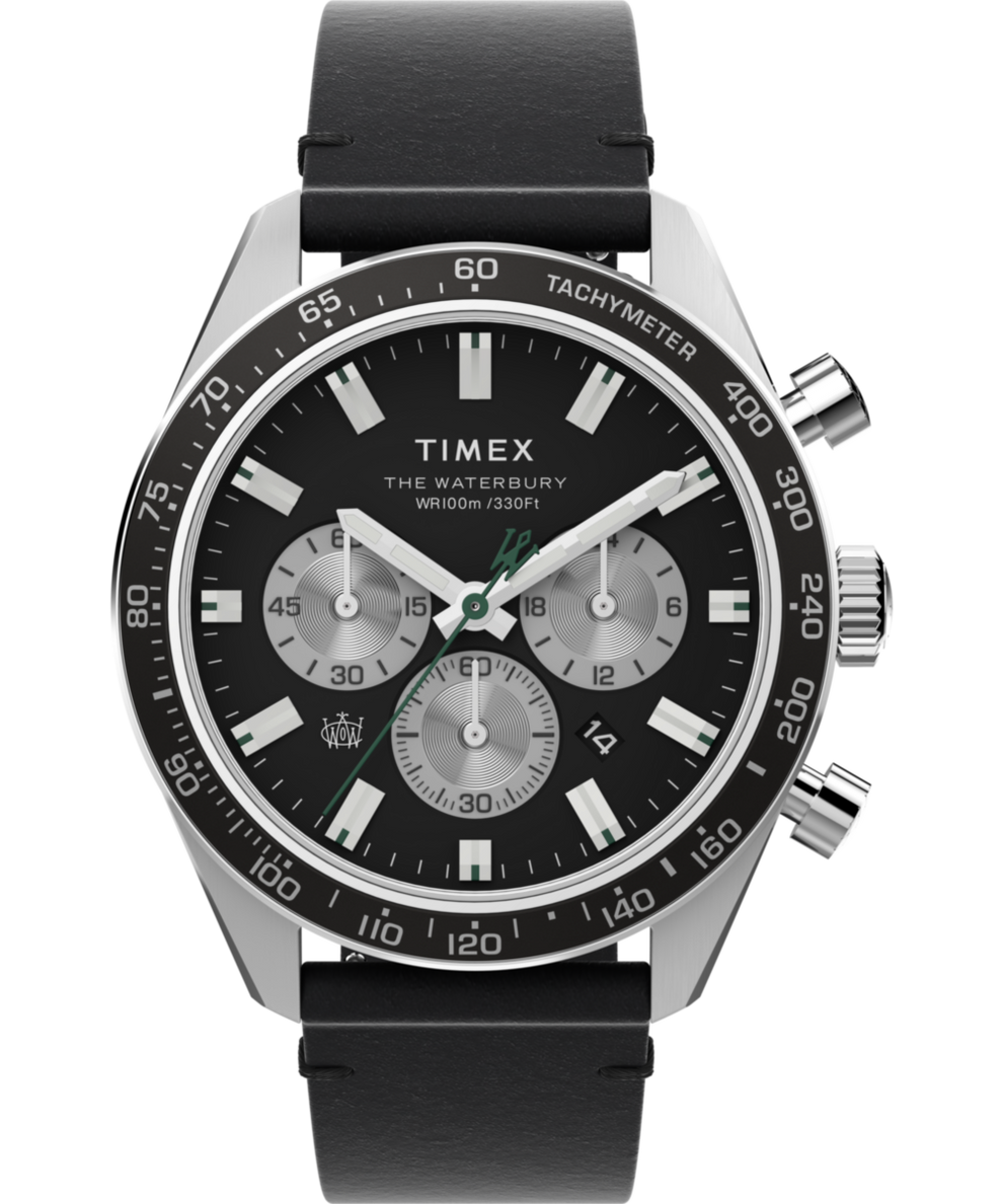 Waterbury Chronograph 41mm Leather Strap Watch TW2V42500 Timex EU
