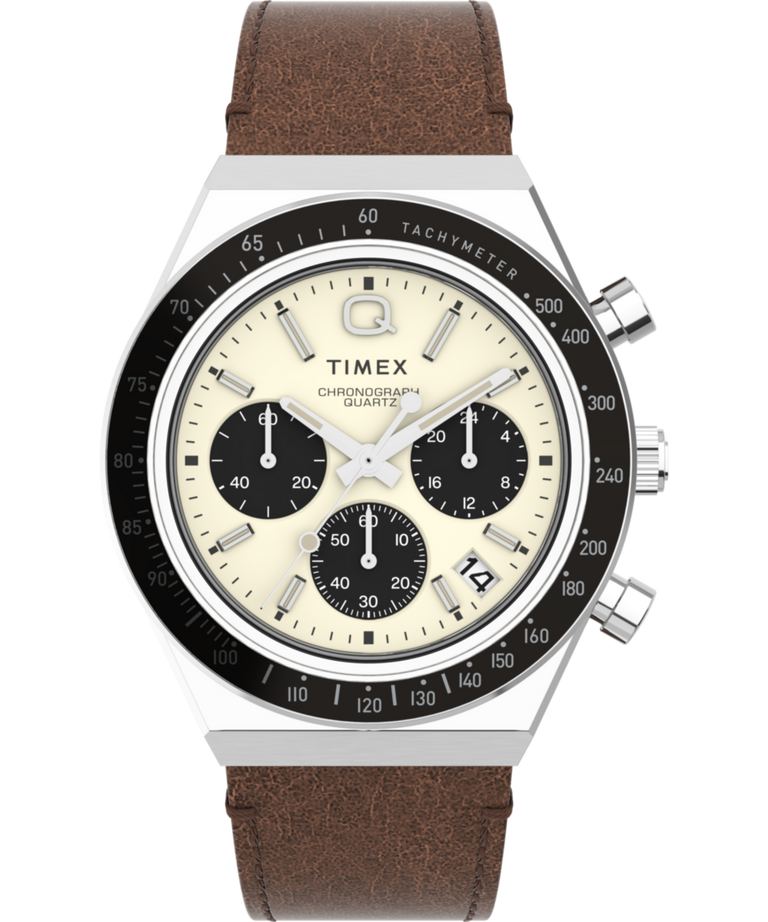 Q Timex Chronograph 40mm Leather Strap Watch TW2V42800 Timex EU