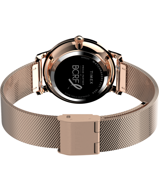 TW2V52800 Timex Transcend x BCRF 31mm Stainless Steel Bracelet Watch Caseback with Attachment Image