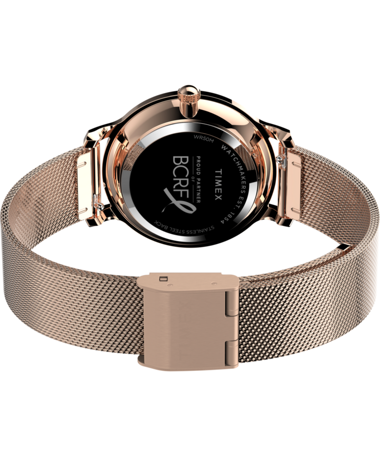 TW2V52800 Timex Transcend x BCRF 31mm Stainless Steel Bracelet Watch Caseback with Attachment Image