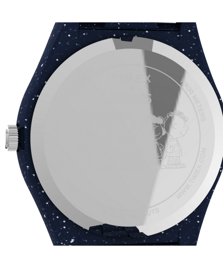 TW2V53300 Peanuts® x Timex Legacy Ocean 42mm Recycled Bracelet Watch Caseback Image