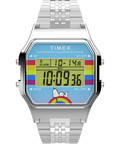 TW2V61300 Timex T80 x Peanuts Dream in Color 34mm Stainless Steel Bracelet Watch Primary Image