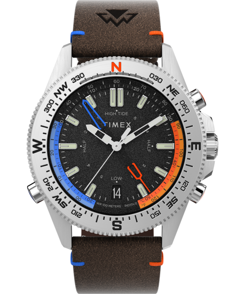 Expedition Tide-Temp-Compass 43mm Eco-Friendly Leather Strap Watch