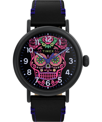 TW2V67600 Timex Waterbury Standard Dia de los Muertos 40mm Leather Strap Watch Primary Image