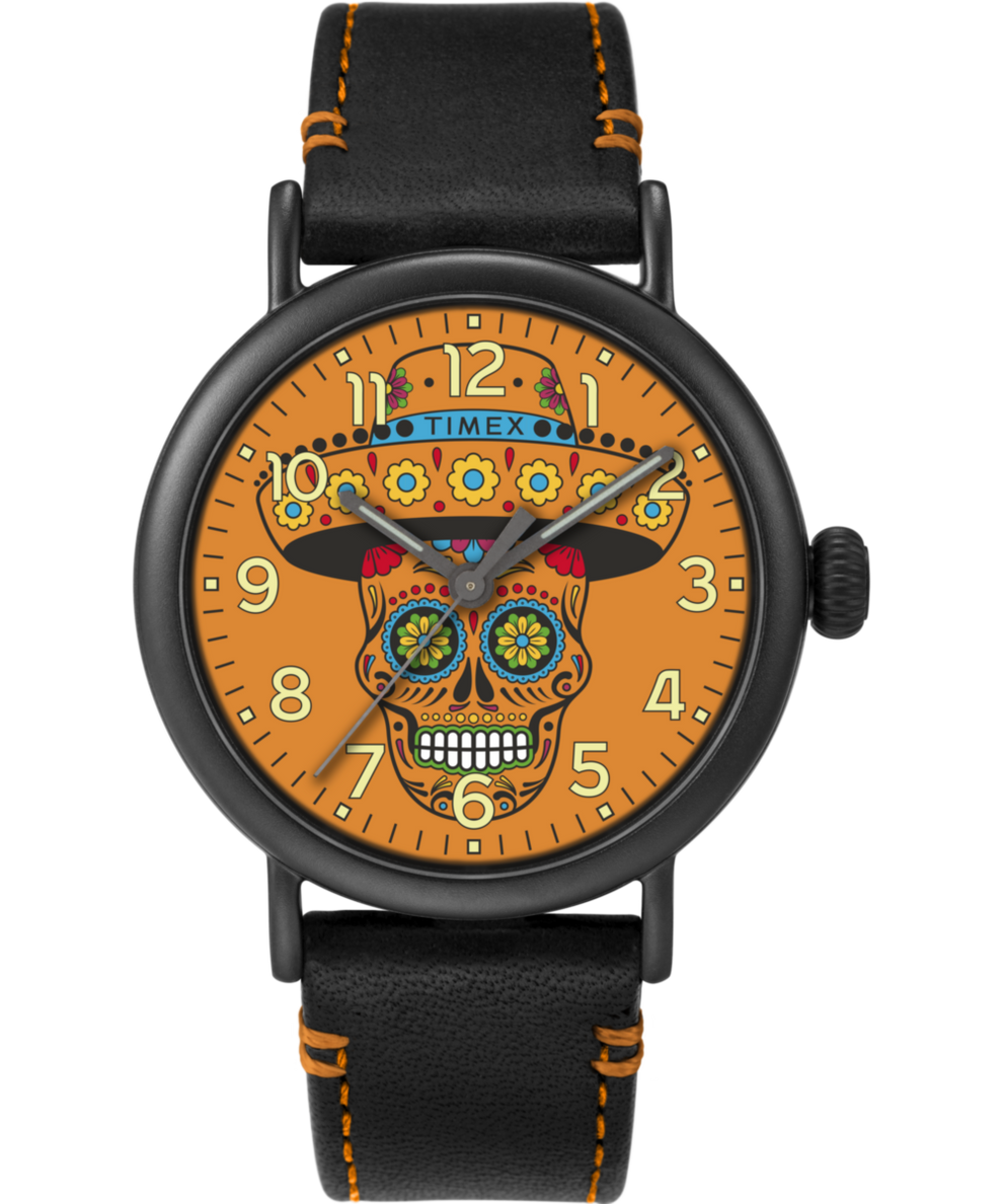 Timex Standard Dia de los Muertos 40mm Leather Strap Watch TW2V67700 Timex EU
