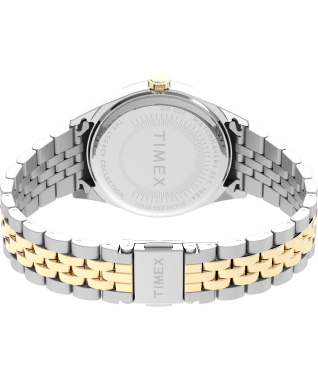 TW2V68500 Timex Legacy Day and Date 36mm Stainless Steel Bracelet Watch Caseback with Attachment Image