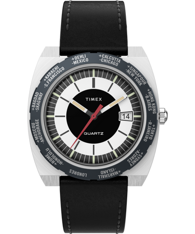 TW2V69500 World Time Reissue 39mm Leather Strap Watch Primary Image