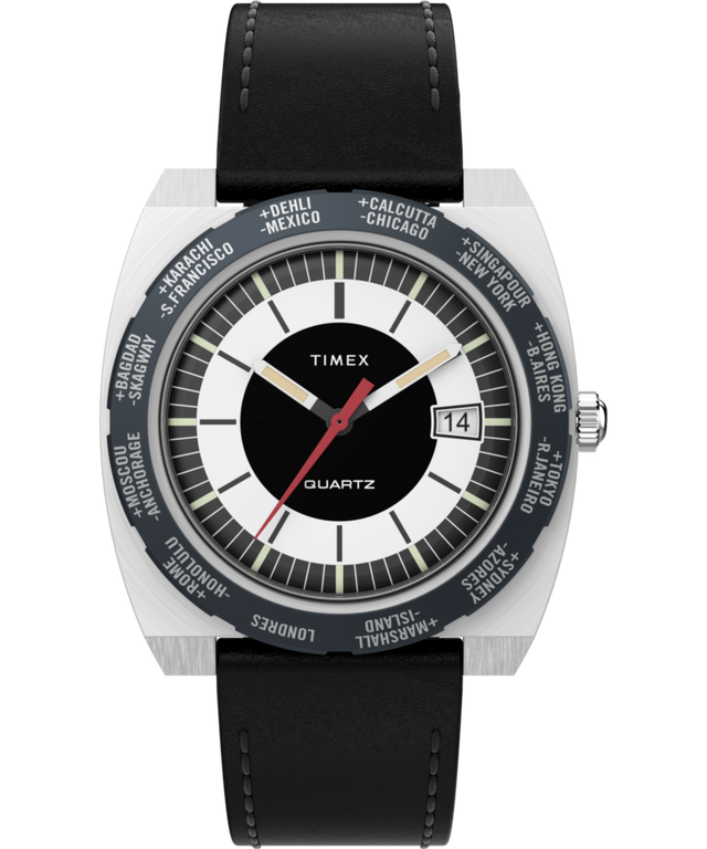 TW2V69500 Timex World Time 1972 Reissue 39mm Leather Strap Watch Primary Image