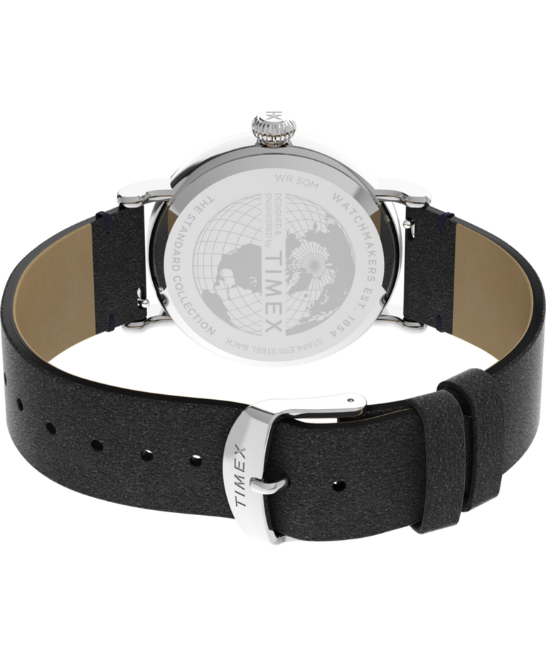 TW2V71300 Timex Standard 40mm Eco-Friendly Leather Strap Watch Caseback with Attachment Image