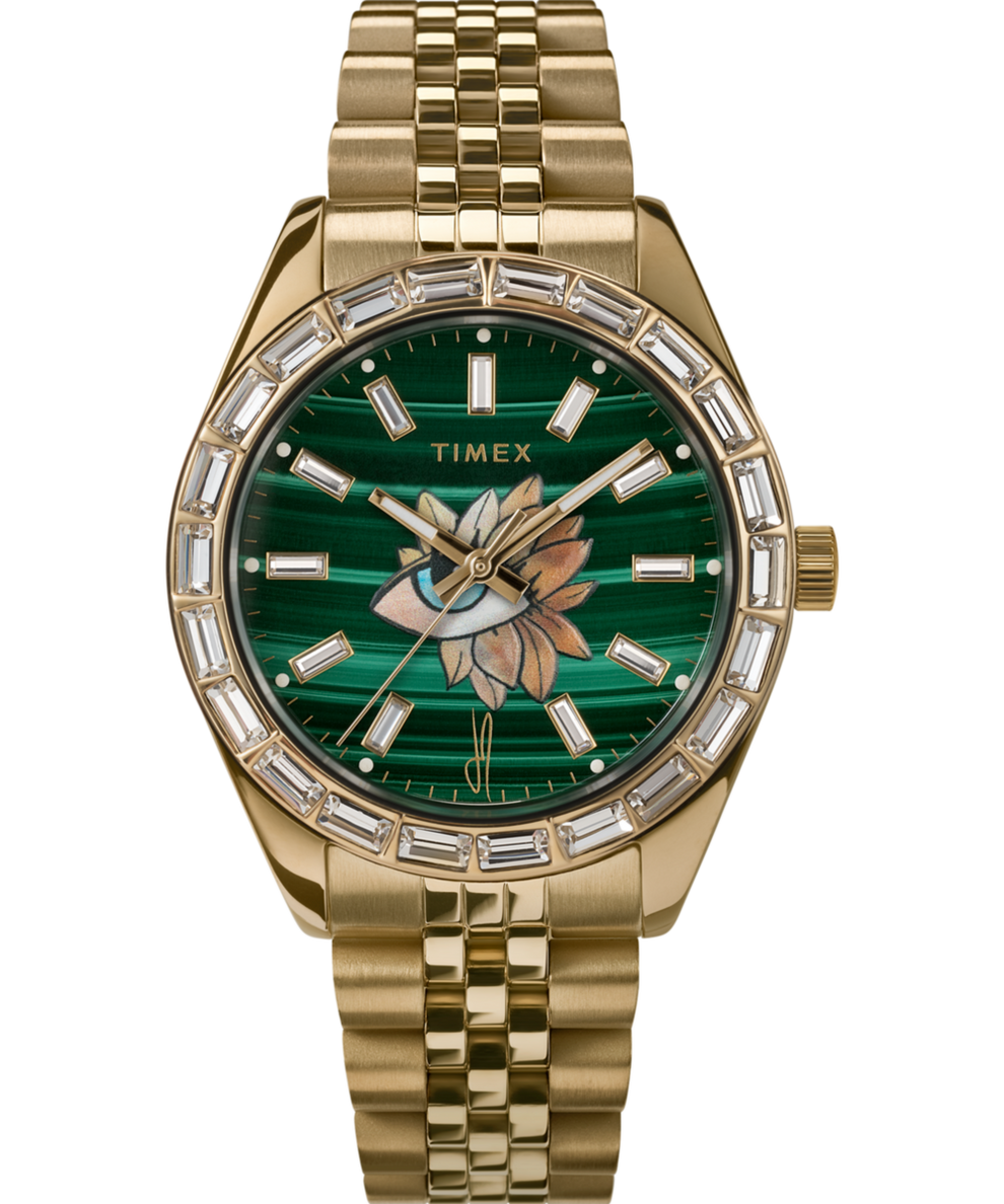 TW2V73000 Timex Legacy x Jacquie Aiche Malachite Tribe Eye 36mm Watch Primary Image