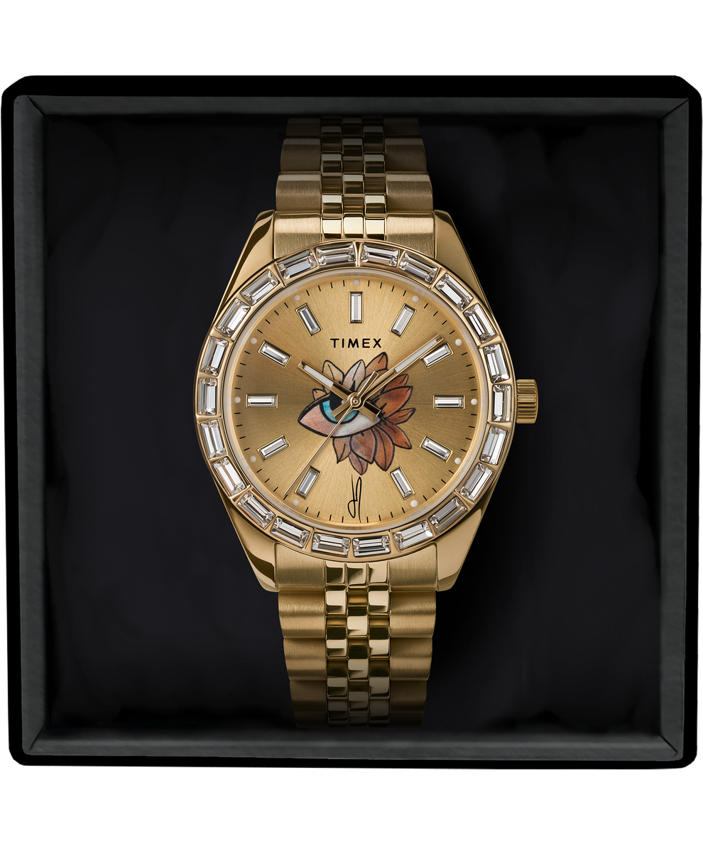Timex Legacy x Jacquie Aiche Gold Sunray Dial with Tribe Eye 36mm Watch