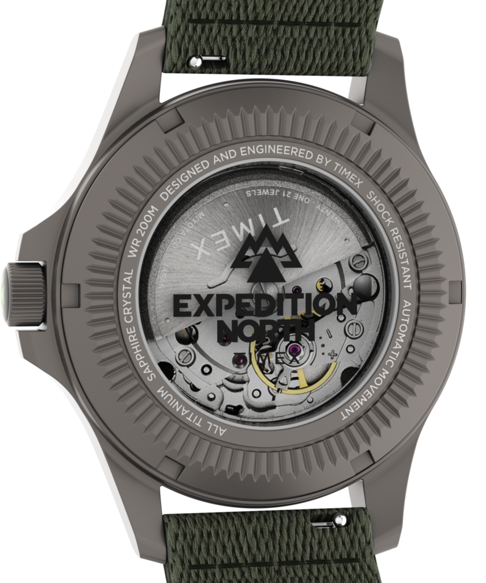 TW2V95300 Expedition Titanium Automatic 41mm Recycled Fabric Strap Watch Caseback Image