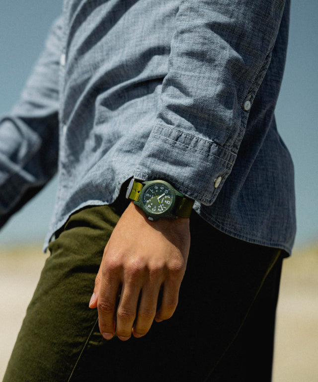 TW2V96000 Reclaim Ocean 40mm Recycled Fabric Strap Watch Alt Wrist Shot 1 Image