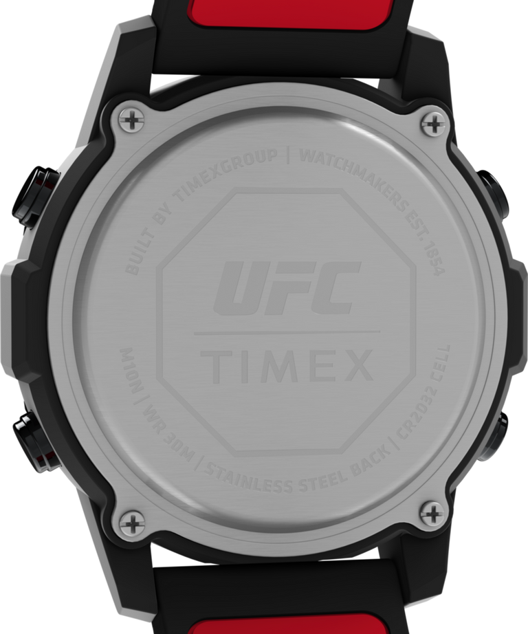 TW2V98000 Timex UFC Brawler 43mm Silicone Strap Watch Caseback Image