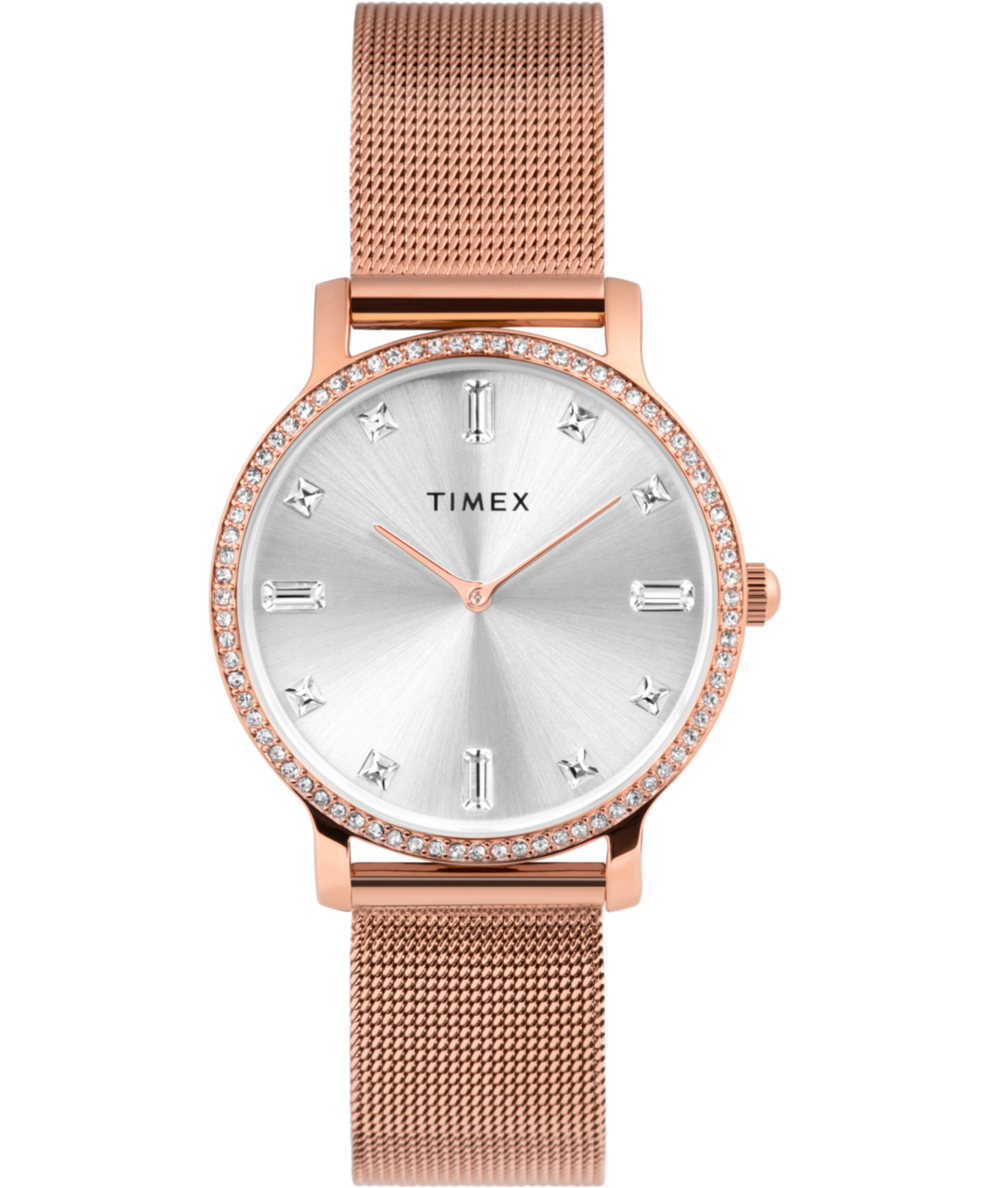 Big dial rose gold mesh bracelet watch strap best sale