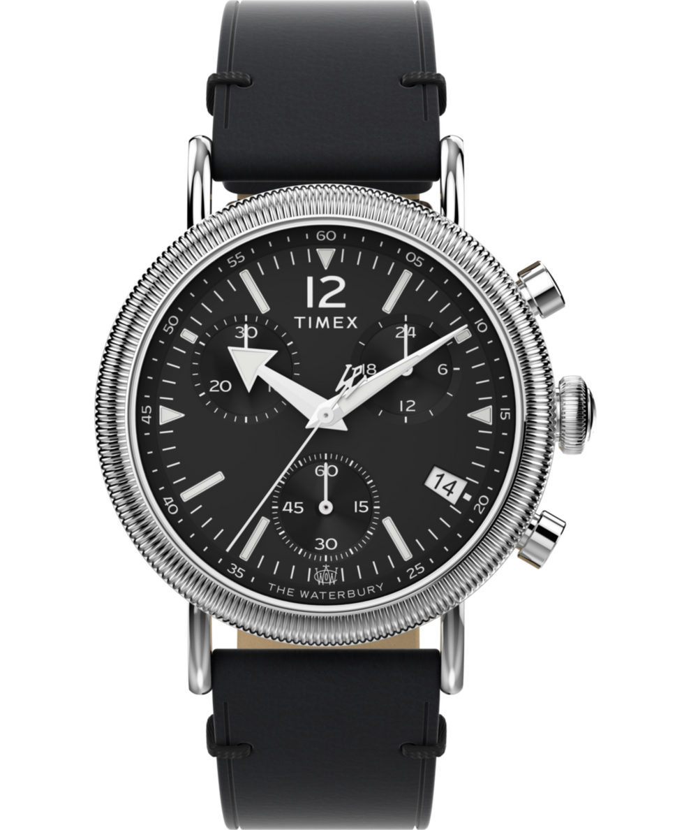 Waterbury Standard Coin Edge Chronograph 40mm Leather Strap Watch