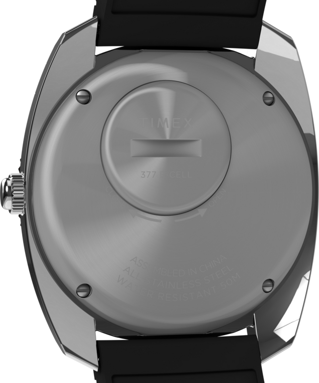 TW2W22400 Q Timex Reissue 1971 Velocity 36mm Synthetic Rubber Strap Watch Caseback Image