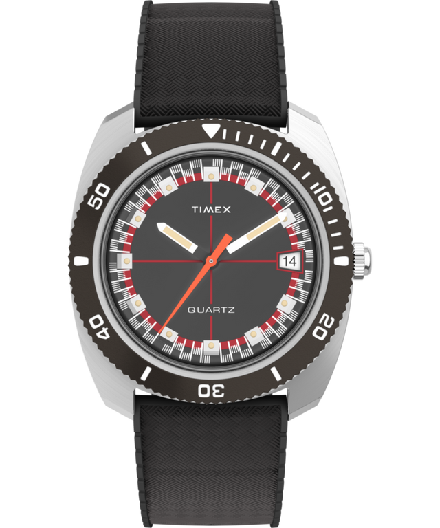 TW2W22400 Q Timex Reissue 1971 Velocity 36mm Synthetic Rubber Strap Watch Primary Image