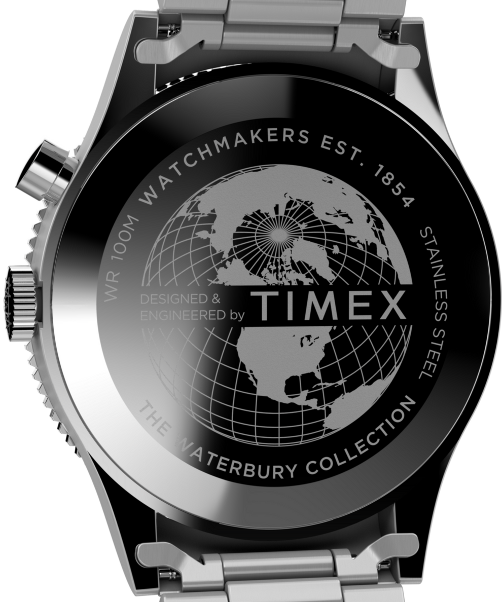 TW2W22700 Waterbury Traditional GMT 39mm Stainless Steel Bracelet Watch Caseback Image