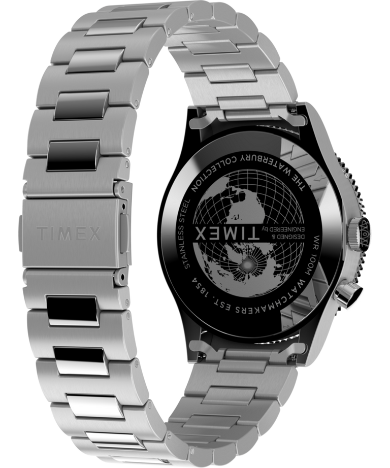 TW2W22700 Waterbury Traditional GMT 39mm Stainless Steel Bracelet Watch Caseback with Attachment Image