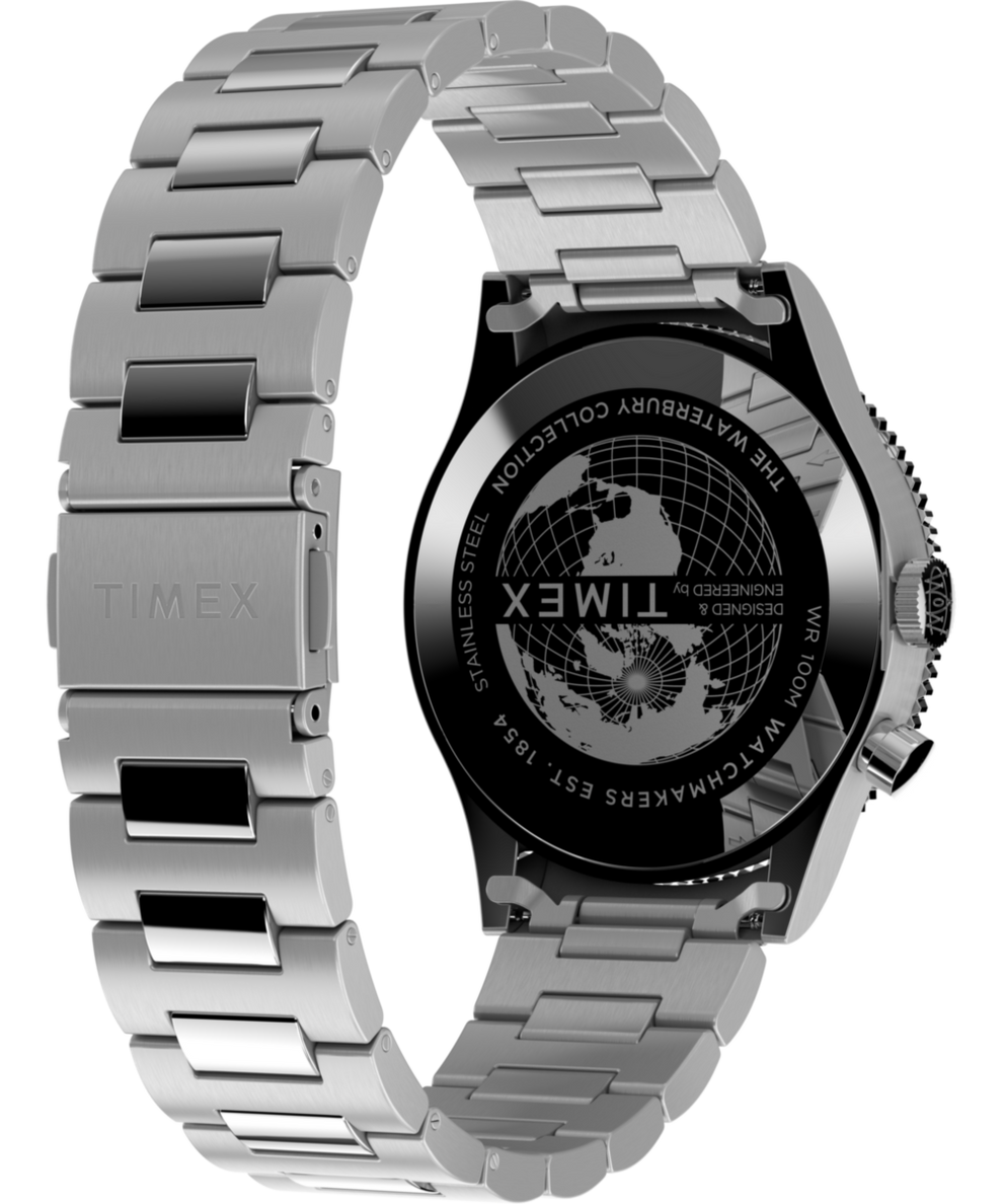 TW2W22700 Waterbury Traditional GMT 39mm Stainless Steel Bracelet Watch Caseback with Attachment Image