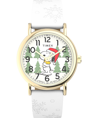 Timex Weekender x Peanuts Holiday 38mm Leather Strap Watch