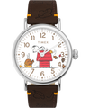 TW2W44300 Peanuts® x Timex Standard Thanksgiving 40mm Leather Strap Watch Primary Image