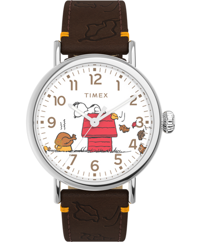 【新品未使用】SNOOPY TIMEX 時計 Q Timex Chronograph x Peanuts Snoopy 40mm Leather Strap