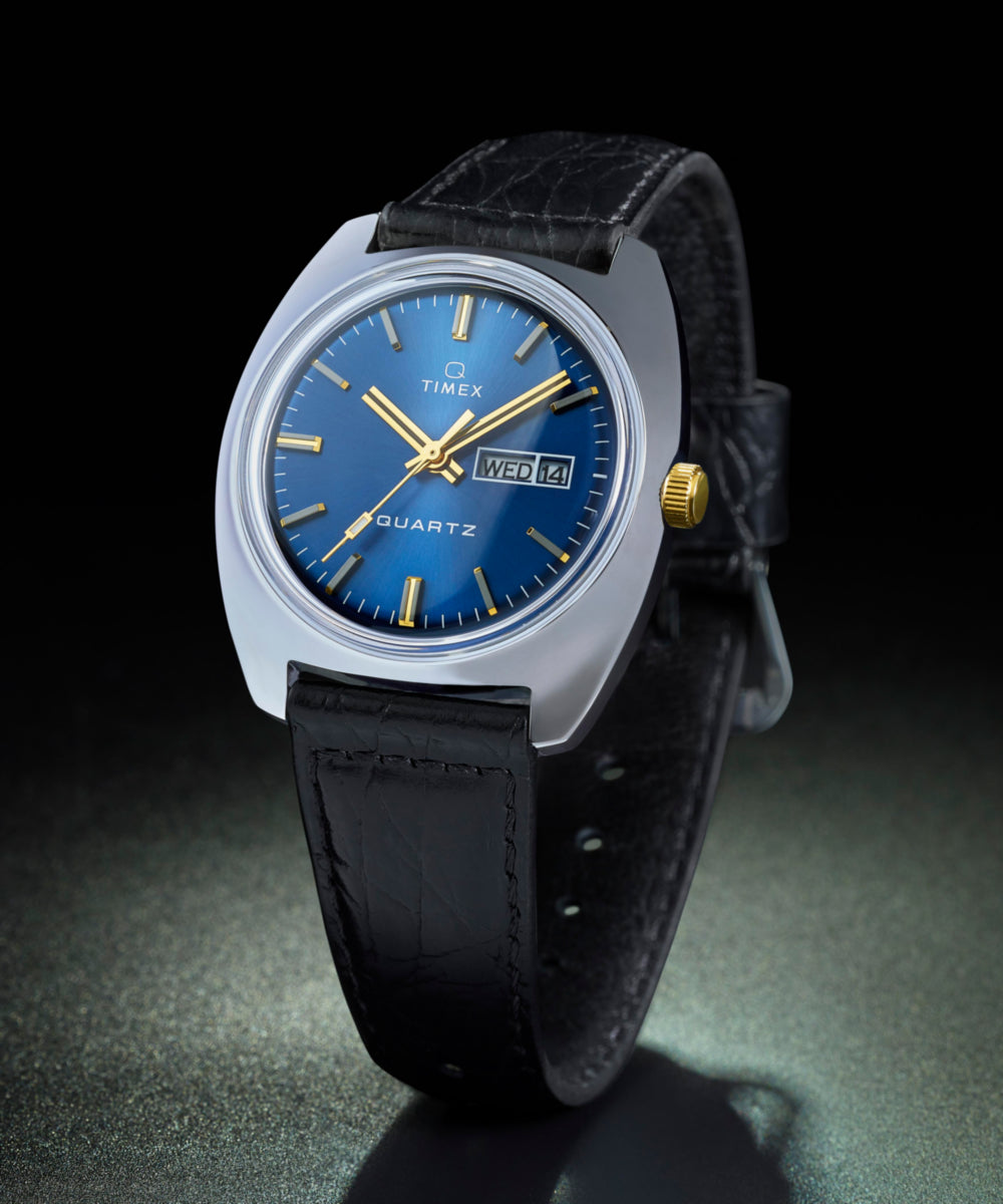 Q Timex® 1978 Day/Date 37.5mm Leather Strap Watch - TW2W44800