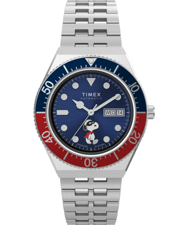 TW2W47500 Peanuts® x Timex M79 Automatic 40mm Stainless Steel Bracelet Watch Primary Image