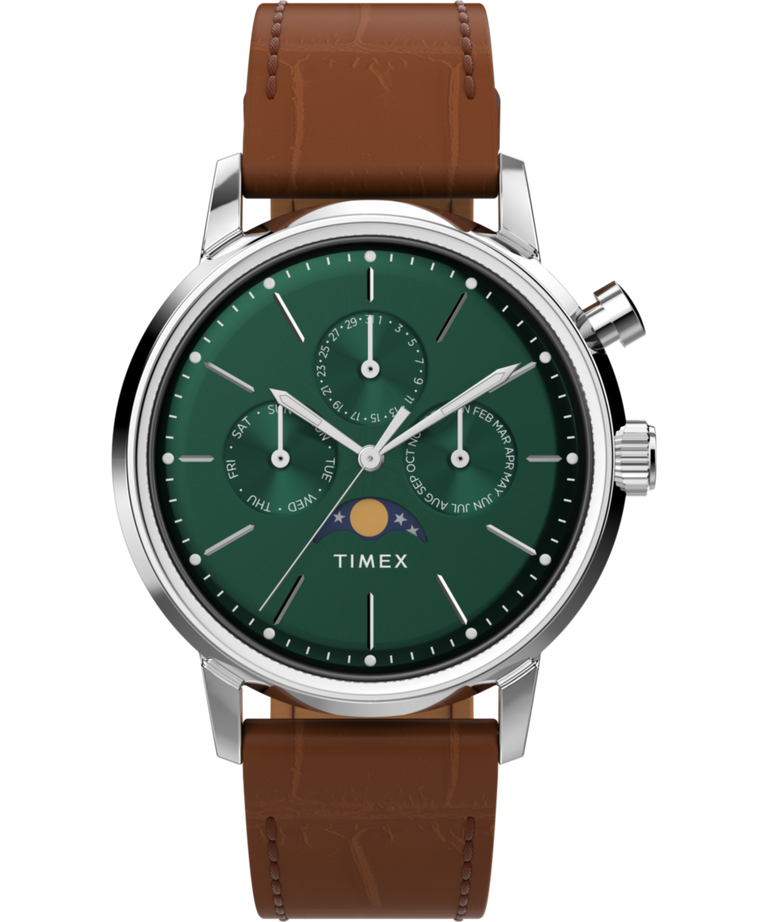 TW2W51000 Marlin® Moon Phase 40mm Leather Strap Watch Primary Image