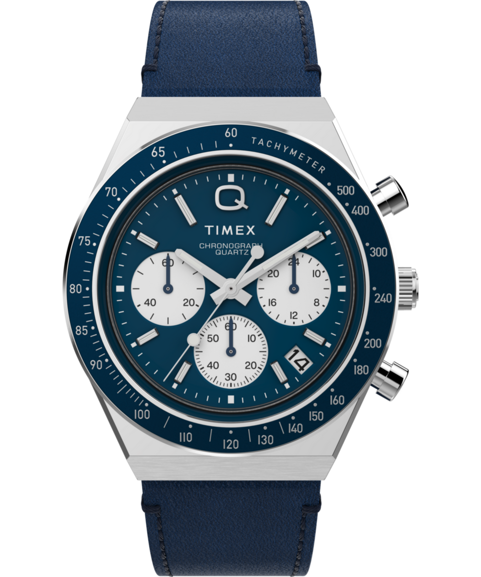 Q Timex Chronograph 40mm Leather Strap Watch TW2W51700 Timex EU