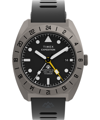 TW2W53000 Expedition® Pioneer Titanium Automatic GMT 41mm Silicone Strap Watch Primary Image