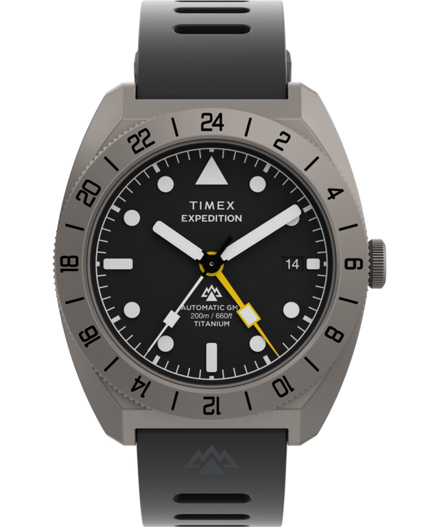TW2W53000 Expedition® Pioneer Titanium Automatic GMT 41mm Silicone Strap Watch Primary Image
