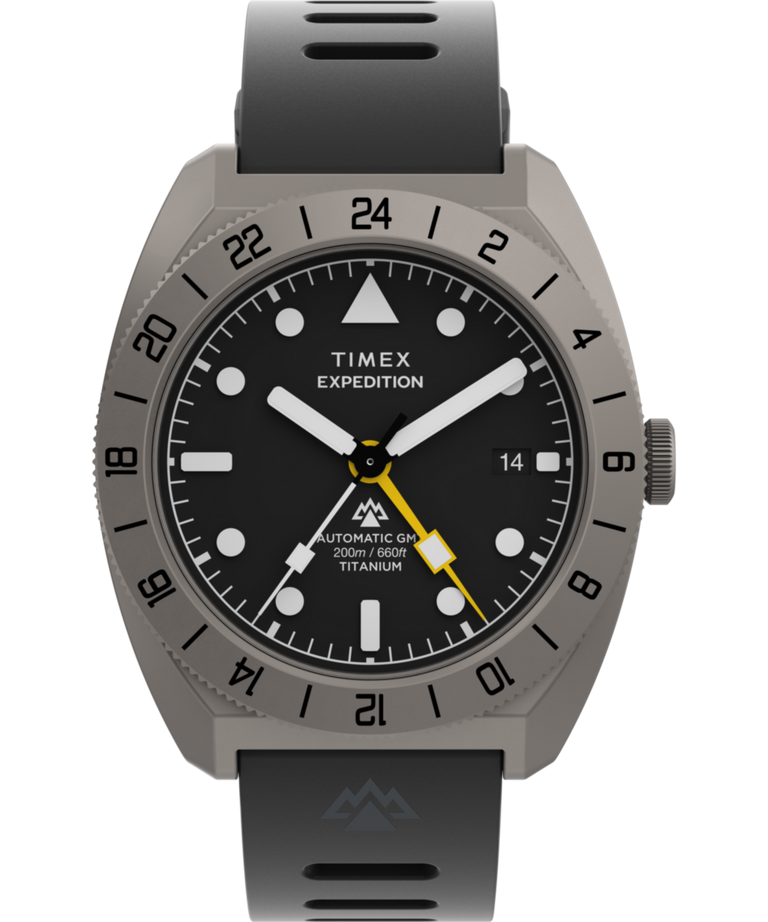 TW2W53000 Expedition® Pioneer Titanium Automatic GMT 41mm Silicone Strap Watch Primary Image