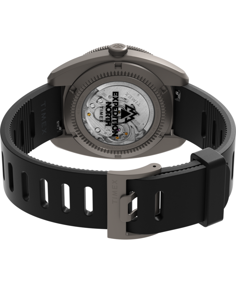 TW2W53000 Expedition® Pioneer Titanium Automatic GMT 41mm Silicone Strap Watch Caseback with Attachment Image