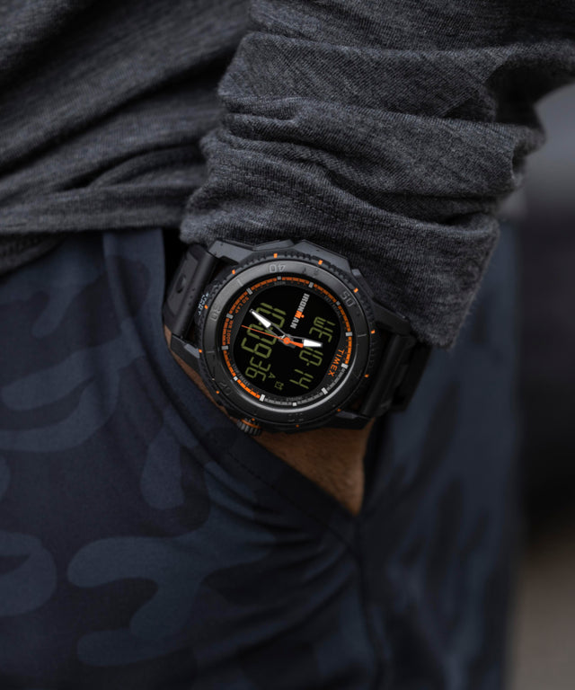 TW2W53600 TIMEX® IRONMAN® Adrenaline Ana-digi 46.5mm PU Strap Watch  Alt Wrist Shot 1 Image